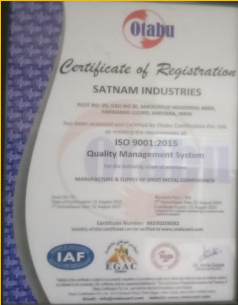 ISO 9001: 2015 Quality Management System Occupational Health & Safety Management System